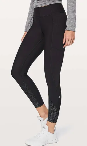 Lululemon Tight Stuff Reflective 7/8 Leggings Crop Athletic Activewear Yoga Run thumbnail 1