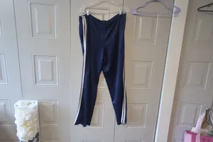Zoey Beth women's sweatpants sweats jersey in navy blue and white size large. thumbnail 11
