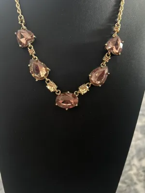 Amber Rhinestone Short Necklace for Women thumbnail 4