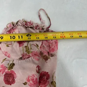 White Fox Boutique Pink Floral Mini Dress Medium Women thumbnail 9