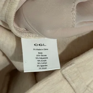 NEW OGL Beige Heathered Wide Leg Cozy Travel Lounge Pants‎ Sweatpants Size Small thumbnail 8