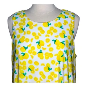 Pappagallo Shift Dress Womens XL Yellow‎ Lemon Print Sleeveless Summer Mini thumbnail 10