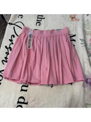 Indero Active Women's Solid Pleated Athletic Skort Skirt Size L Pink Size L thumbnail 4