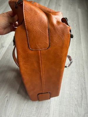 Sam & Hadley Brown Cognac Satchel Bag Buckle Detail Faux Leather Large Handbag thumbnail 7