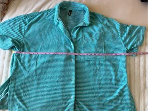 triangl swimwear Turquoise and Black Striped Swim Coverup top thumbnail 6