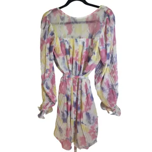 New! Endless Rose Tie-Dye Chiffon‎ Pleated Mini Dress, XS thumbnail 5