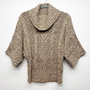 Leo & Nicole Cowl Neck Dolman Sleeve Sweater Womens Small Y2K Cropped Chunky thumbnail 2