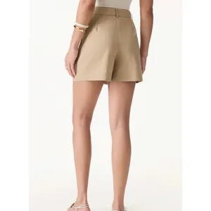 OGLmove Women Casual Daily Regular Fit Mid Rise Shorts Khaki Brown Size M thumbnail 2