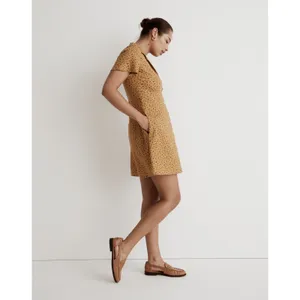 Madewell Kacie Mini Shirtdress Bitsy Bouquet Yellow Floral Size 10 thumbnail 2