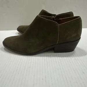 Lucky Brand Suede Bootie‎ Boots Womens 9 Green Ankle Zip Low Block Heel thumbnail 7