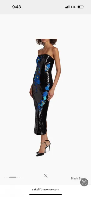 Milly Kait Vines of Floral Sequin Dress thumbnail 2