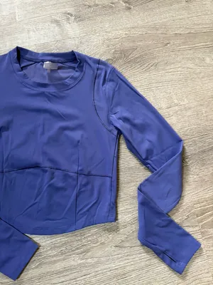 •CALIA• LONG SLEEVE CROP TOP Blue Size XS thumbnail 2