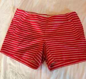 J.Crew City Fit Red White Striped Stretch Chino Shorts Style 37571 thumbnail 1