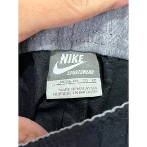 Vintage Nike Track Pants Black Blue Swoosh Y2K Windbreaker Athletic XL New thumbnail 6