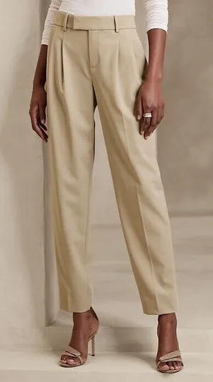 NWT Banana Republic VASTO PLEATED ITALIAN WOOL PANT SIZE 4 KHAKI TAN NEW thumbnail 1