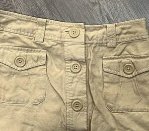 Women’s Banana Republic Size 0 Tan Pocketed Buttom Front Skirt thumbnail 3