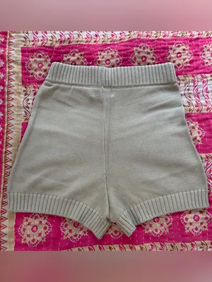 NWT‎ CHARLIE HOLIDAY Blanche High-Rise Organic Cotton Knit Shorts in Sage, Small thumbnail 6