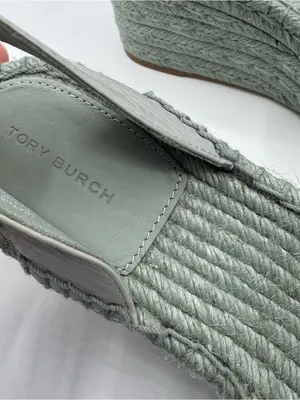 Tory Burch Adey Woven Jute Platform Espadrille Sandals mint green resortwear thumbnail 2