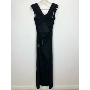 Lulus Thinking Out Loud Black Backless Jumpsuit Formal Cocktail Party Medium NWT thumbnail 8