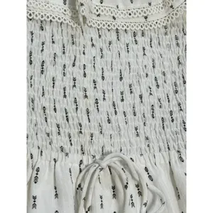 Lost + Wander Womens Size S White Boho Smocked Mini Dress Spaghetti Strap Tassel thumbnail 11