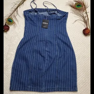 Forever‎ 21 Denim Striped Dress thumbnail 3