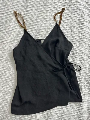 ASOS tortoiseshell straps wrap top thumbnail 1