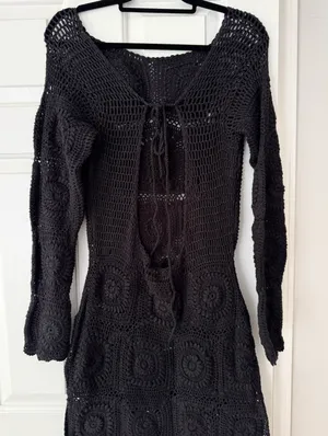 Anthropologie Bohemian Crochet Knit Midi Dress, Size S thumbnail 11