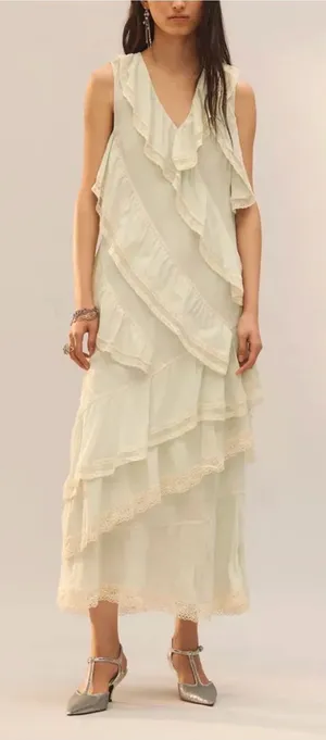 Zara limited edition ruffle maxi dress thumbnail 1