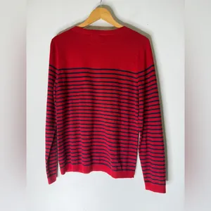 Talbots Red Navy Stripe Lambswool Blend Sweater Size‎ Large thumbnail 2