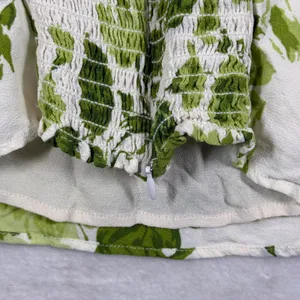 Reformation Green Floral‎ Tie Strap Smocked Back Viscose Cami Top Size 8 thumbnail 8
