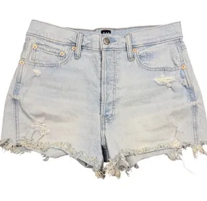 GAP Light Blue Distressed Frayed Hem Cutoff Denim Jean Shorts Womens Size Casual thumbnail 1