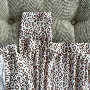 Nordstrom Pajama Set Animal Print Mocha Pink￼ Long Sleeve L thumbnail 4