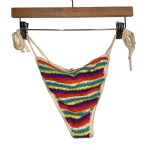 Forever 21 Y2K colorful crochet string bikini swim bottoms size‎ small boho cute thumbnail 2