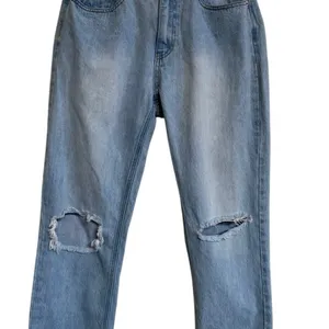 Princess Polly Light Wash High Rise Distressed Straight Leg Jeans‎ Size 6 thumbnail 6