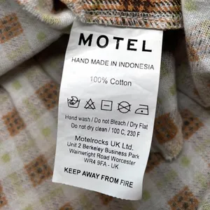 Motel Plaid Puff Sleeve Tie-Front Dress Size S Brown & Green Check Cottagecore thumbnail 12