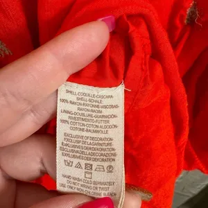 Free People Sweet Tennessee Red Tan Embroidered Long Sleeve Dress thumbnail 7