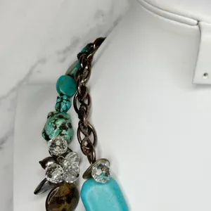 Chico's Chunky Faux Turquoise Statement Necklace 18.5-22.25in ✨ thumbnail 7