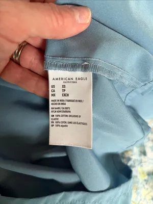 American Eagle Outfitters Blue Floral Tie-Back Maxi Dress Size XS Boho Cottage thumbnail 6