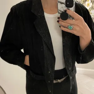 Vintage rare 80’s shoulder pad leather suede jacket ! thumbnail 9
