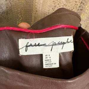 Free People Walnut Brown Faux Leather Pants Bandeau Set Size 8 NWOT thumbnail 4