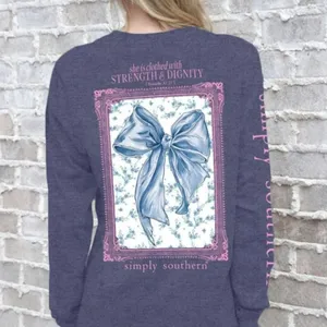 Simply Southern Clothed In Dignity Bow Long Sleeve T-Shirt thumbnail 1