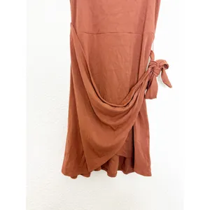 Aritzia Wilfred Saturn Mini Dress Size XS Brown Wrap Stretch Preppy Minimalist thumbnail 10