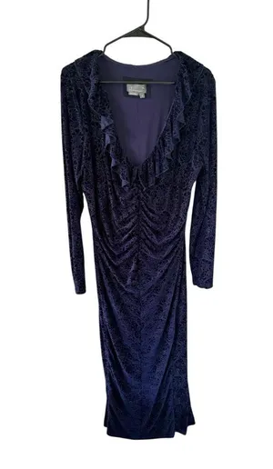 By Anthropologie Velvet Ruched Maxi Dress Navy thumbnail 2
