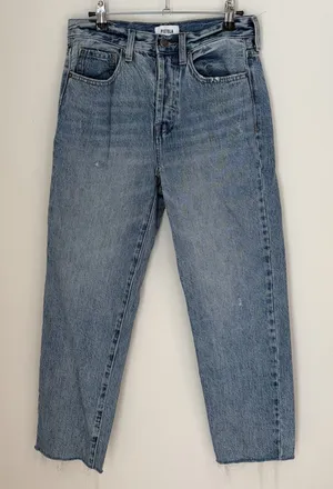 Pistola Denim Blue Jeans Sz 27 Distress Raw Hem Capsule VSCO Girl Straight thumbnail 1