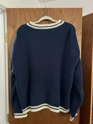Pink Lilly vintage cable knit crochet tennis sweater thumbnail 2