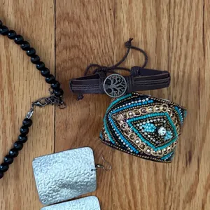 Boho Jewelry Bundle Multi Strand Necklace Beaded Cuff Leather‎ Wrap Earrings Lot thumbnail 3