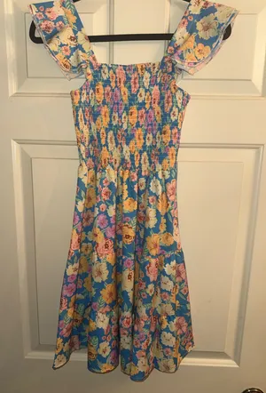 Floral mini dress Blue thumbnail 1