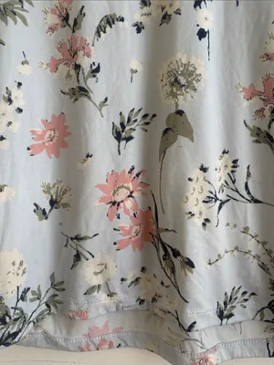 Lucky Brand Pale Blue Floral Short Sleeve Tee with Pink Blooms thumbnail 2