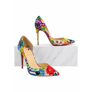 Christian Louboutin Iriza 100 Crepe Satin Floral d'Orsay Pump Size 37.5 thumbnail 4