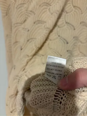 Andree by Unit Oversized Retro Dolman Scalloped Hem Sweater Beige 2X thumbnail 5